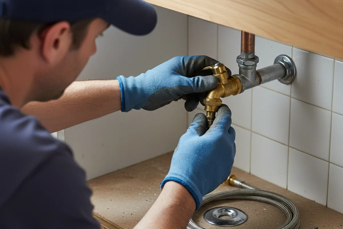 Shutoff valve and fitting work during Emergency Plumbing in Falls Village